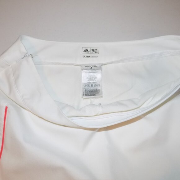 ADIDAS White Climacool Skirt Skort 4 XS Golf Tennis Pickle Orange Blue Stripe - Picture 4 of 6